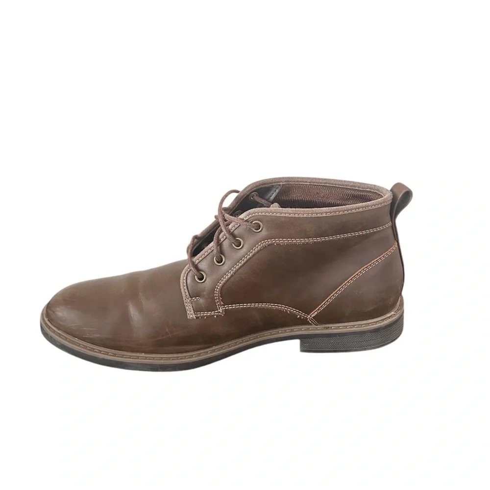 Perry Ellis Portfolio Kale Chukka Boots Ankle Brown Leather Size 11.5